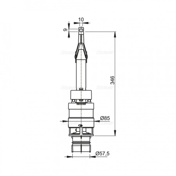 Механизм сливной для инсталляций ALCAPLAST A06, двойной смыв