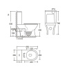 Унитаз напольный CALYPSO CS4851UQ-TK(OK), 35х65, безободковый, торнадо, с сиденьем микролифт